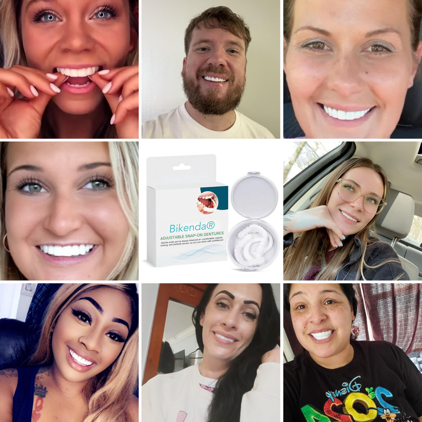 Bikenda® Adjustable Snap-On Dentures