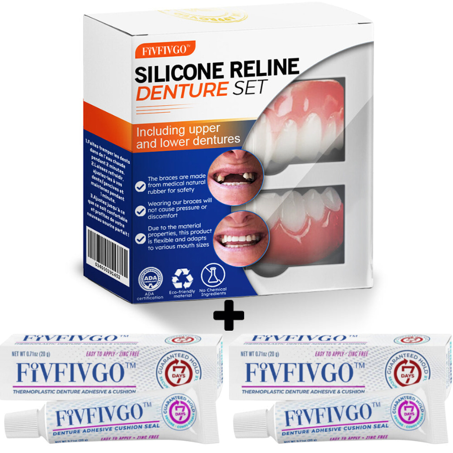 Fivfivgo® Silicone Reline Denture Set (ADA Certified)
