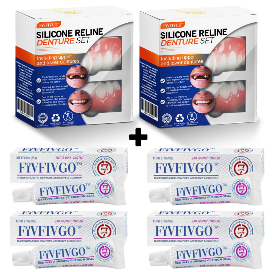 Fivfivgo® Silicone Reline Denture Set (ADA Certified)