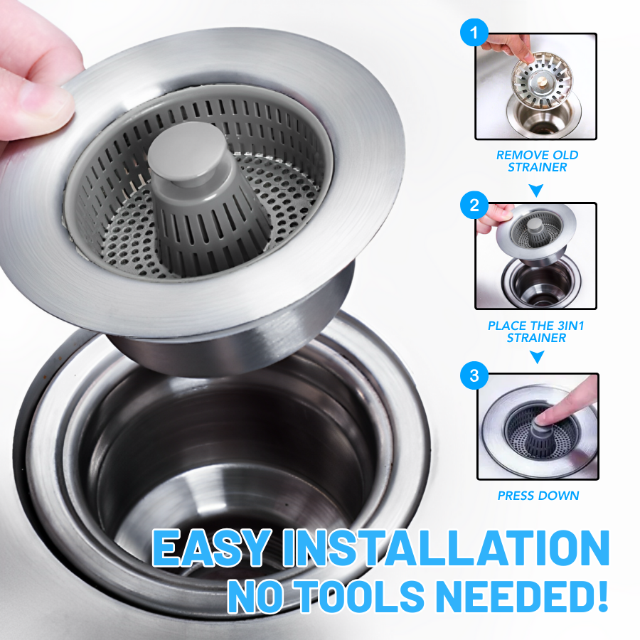 Fivfivgo® 3in1 Kitchen Sink Drain Strainer