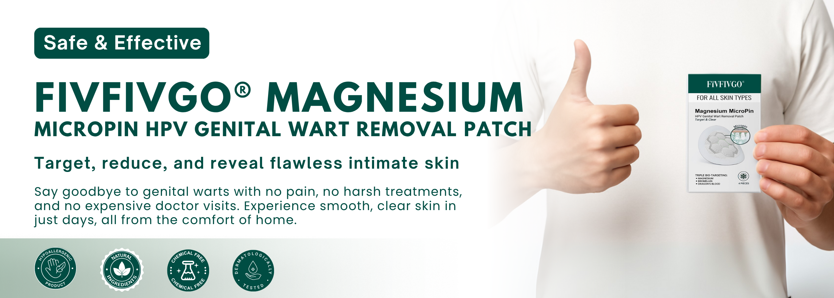 250721 Fivfivgo Magnesium MicroPin HPV Genital Wart Removal Patch Img2