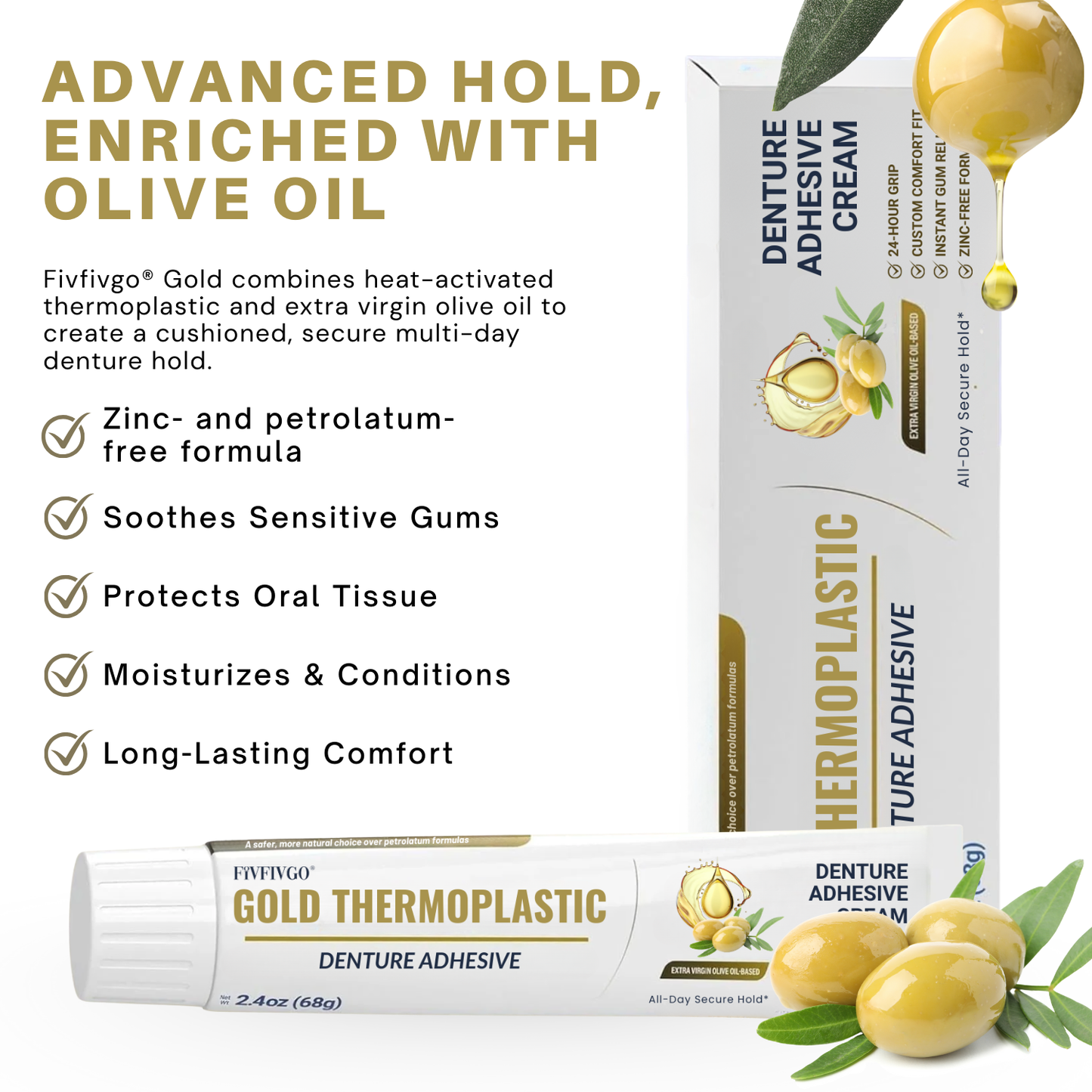Fivfivgo® Gold Thermoplastic Denture Adhesive