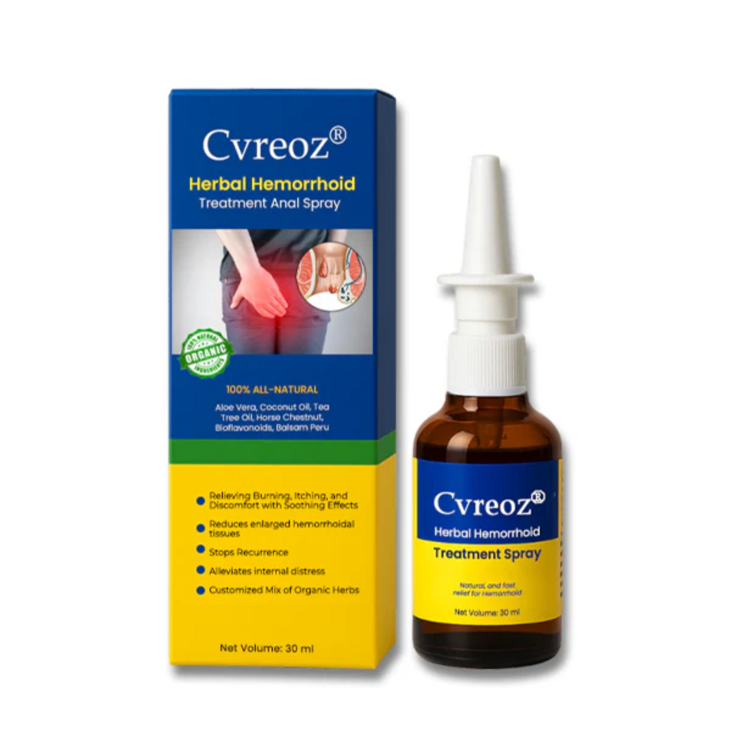 Cvreoz® Herbal Hemorrhoid Treatment Anal Spray PRO