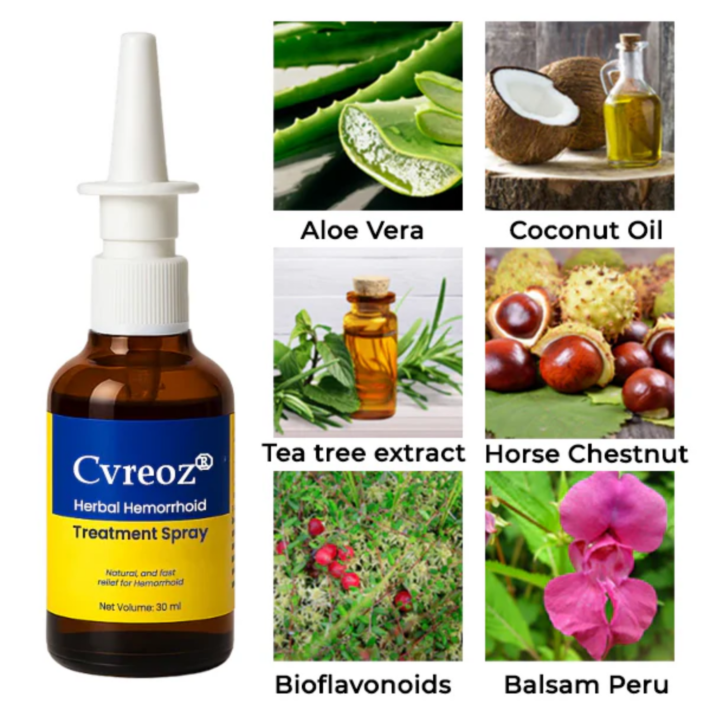Cvreoz® Herbal Hemorrhoid Treatment Anal Spray PRO