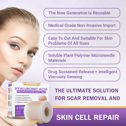 Fivfivgo® Hyaluronic Acid Nano Microneedle Repair Tape (Treatment of old and new scars, reduction of surgical scars, stretch marks, keloids, acne, burns, warts, dermatomes and varicose veins)