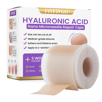 Fivfivgo® Hyaluronic Acid Nano Microneedle Repair Tape (Treatment of old and new scars, reduction of surgical scars, stretch marks, keloids, acne, burns, warts, dermatomes and varicose veins)