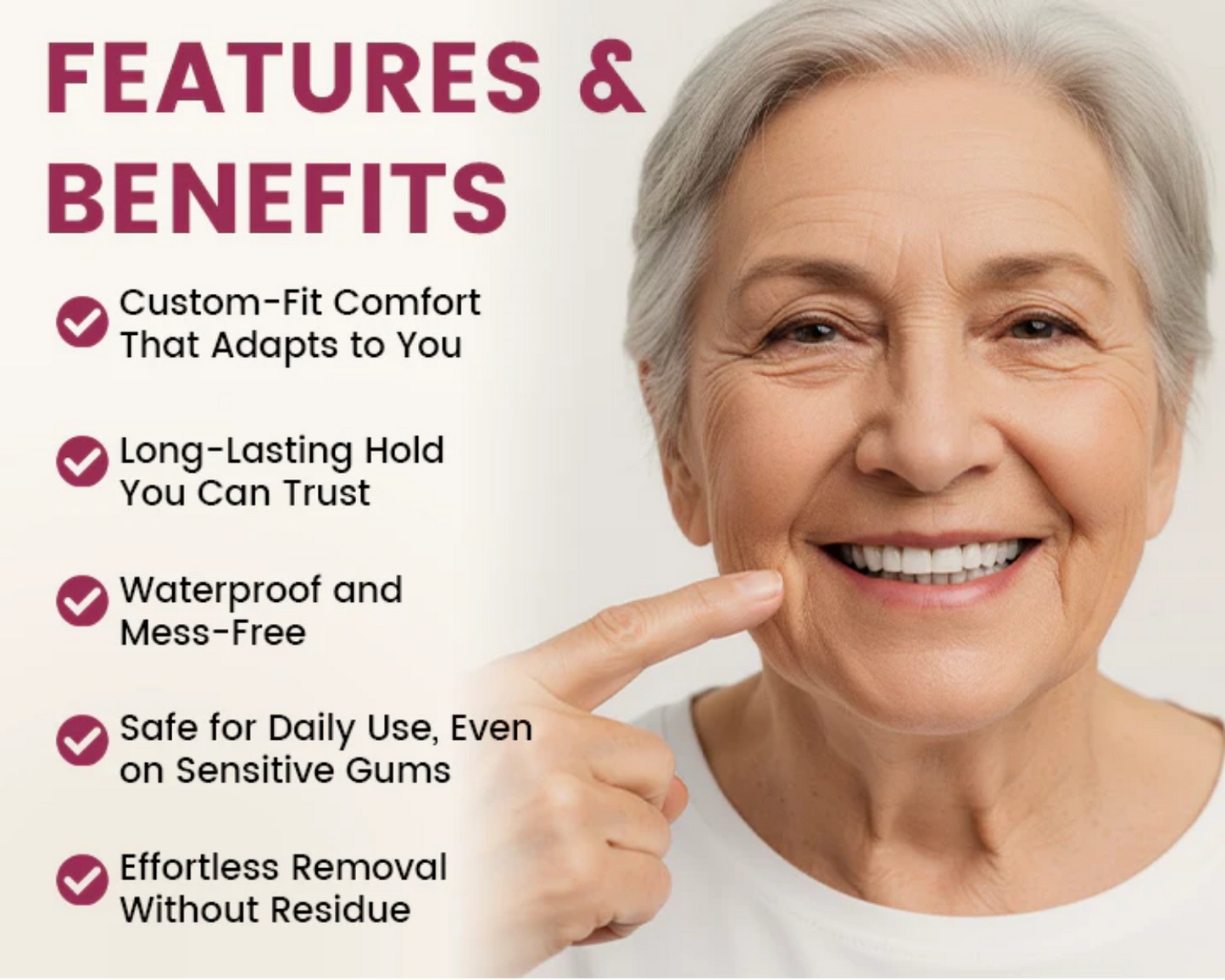 Fivfivgo® UltraBond Premium Denture Adhesive 🔥 FDA Certified (Clinically Proven 4-Day Hold for Secure, Comfortable & Zinc-Free Denture Fit 🦷)