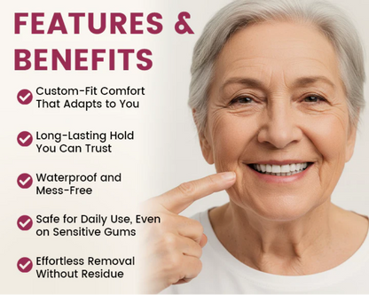 Fivfivgo® UltraBond Premium Denture Adhesive 🔥 FDA Certified (Clinically Proven 4-Day Hold for Secure, Comfortable & Zinc-Free Denture Fit 🦷)