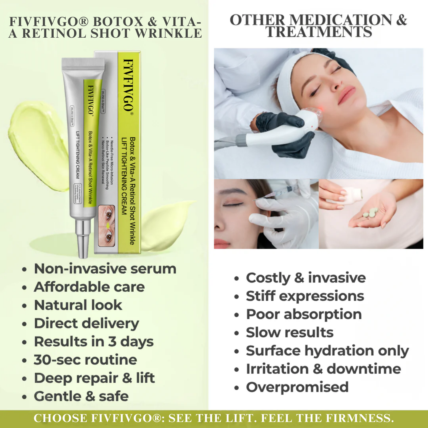 Fivfivgo® Botox & Vita-A Retinol Shot Wrinkle - Lift Tightening Cream