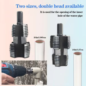 Electric Drill Compatible PVC Pipe Threader Kit with Various Die Sizes