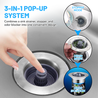 Fivfivgo® 3in1 Kitchen Sink Drain Strainer