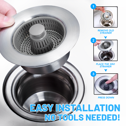 Fivfivgo® 3in1 Kitchen Sink Drain Strainer