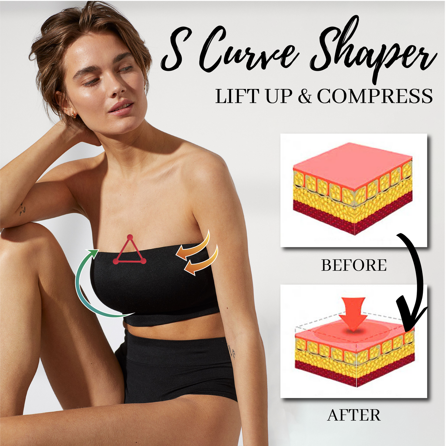 Fivfivgo™ Seamfree Full Supportive Rib Bandeau Strapless Bra