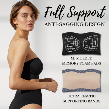 Fivfivgo™ Seamfree Full Supportive Rib Bandeau Strapless Bra