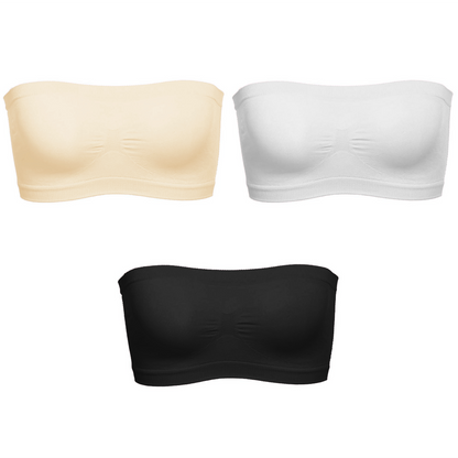 Fivfivgo™ Seamfree Full Supportive Rib Bandeau Strapless Bra