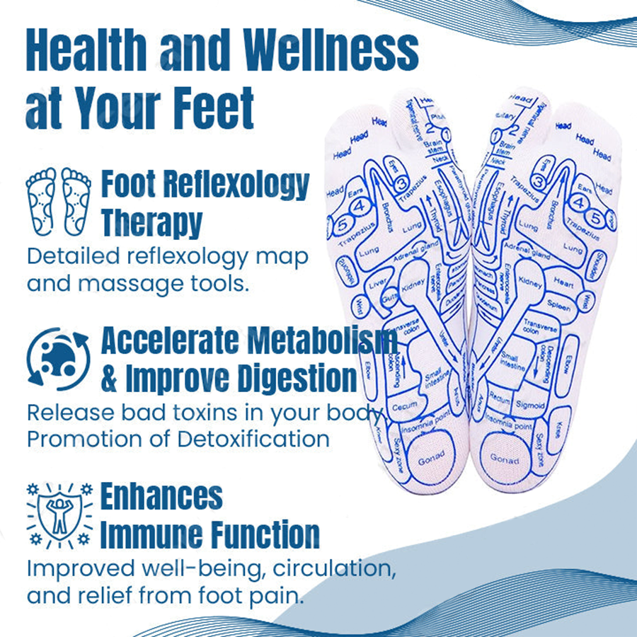 Fivfivgo™ AcuReflexology Relief Chart Socks